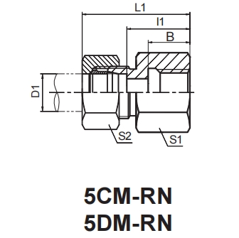 DIN 2353-(5CM)Straight Connector: METRIC FEMALE STUD FITTINGS