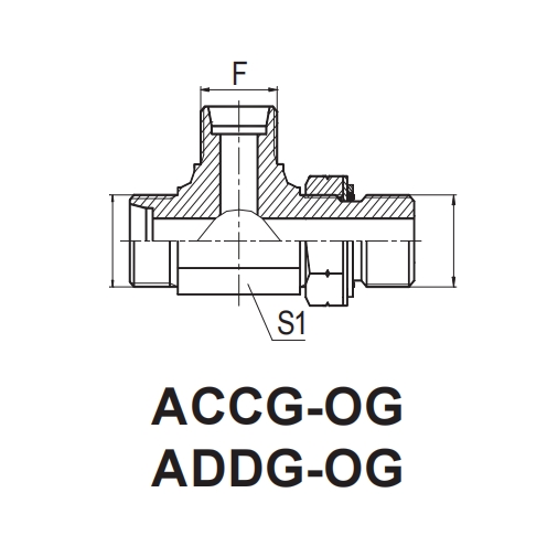 DIN 2353-(ACCG-OG/RN)Run Tee BARREL TEE BSP THREAD ADJUSTABLE STUD ENDS WITH O-RING SEALING