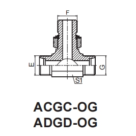DIN 2353-(ACGC-OG/RN) BRANCH TEE BSP THREAD ADJUSTABLE STUD ENDS WITH O-RING SEALING