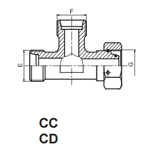 DIN 2353-(CC-RN) Barrel Tee Fittings with Swivel Nut