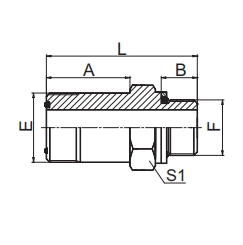 1FG-L SAE J1453 LONG ORFS MALE O-RING / BSP MALE O-RING