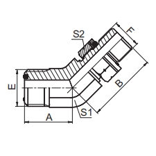 1FG9-OG SAE J1453 90° ELBOW ORFS MALE O-RING / BSP MALE O-RING