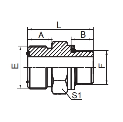 1FG SAE J1453 ORFS Male O-Ring / BSP Male O-Ring Straight Fitting