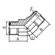 1FN4 SAE J1453 45° ELBOW ORFS MALE O-RING / NPT MALE