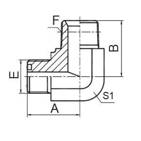 1FN9 SAE J1453 90° ELBOW ORFS MALE O-RING / NPT MALE
