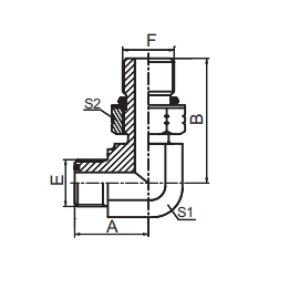 1FO9-OG SAE J1453 90° ELBOW ORFS MALE O-RING/SAE O-RING BOSS S-SERIES ISO 11926-2