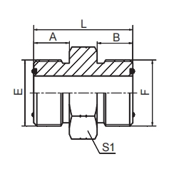 ORFS SAEJ 1453 Straight Union 1F ORFS MALE O-RING