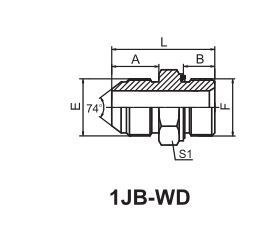 SAE-J514 JIC MALE 74° CONE / BSP MALE CAPTIVE SEAL 1JB-WD