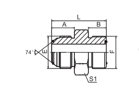 JIC MALE 74° CONE / ORFS MALE 1JF-OR