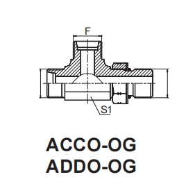 DIN 2353-(ACCO-OG/RN) BARREL TEE UN、UNF THREAD ADJUSTABLE STUD ENDS WITH O-RING SEALING