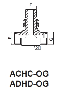 DIN 2353-(ACHC-OG/RN) METRIC MALE 24° CONE / METRIC MALE ADJUSTABLE STUD END ISO 6149  BRANCH TEE