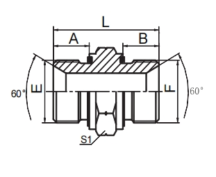 1B-F BSP MALE FLAT SEAL