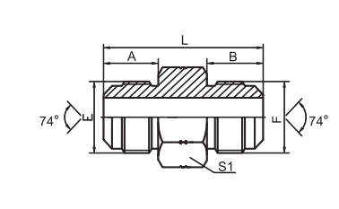 SAE J514 /JIC MALE 74° CONE / JIC MALE 74° CONE 1J-H