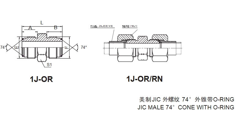  JIC Fittings SAE J514 -1J-OR