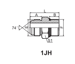 SAE J514 /JIC MALE 74° CONE / METIRC MALE 1JH