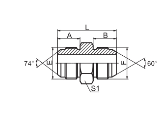 SAE J514 /JIC MALE 74° CONE / JIS METRIC MALE 60 1JK
