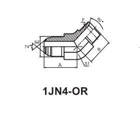  JIC Fittings SAE J514 /JIC MALE 74° CONE/NPT MALE -1JN4-OR