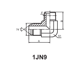  JIC Fittings SAE J514 90° ELBOW JIC MALE 74° CONE-1JN9