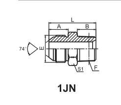 SAE J514 /JIC MALE 74° CONE / NPT MALE 1JN