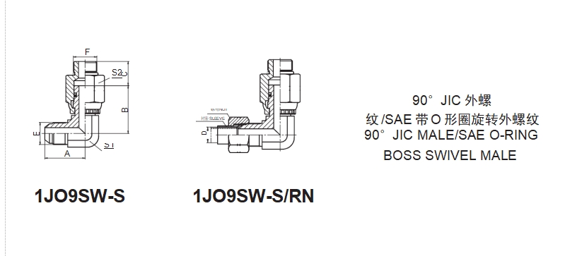  JIC Fittings SAE J514 90° ELBOW JIC MALE 74° CONE-1JO9SW-S