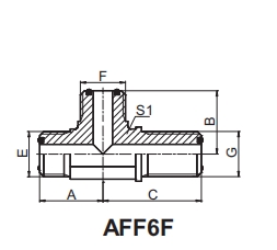 AFF6F(LN) SAE J1453 ORFS MALE O-RING BULKHEADRUN TEE
