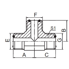 AF SAE J1453 ORFS MALE O-RING TEE