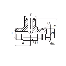 CF SAE J1453 ORFS MALE O-RING / ORFS FEMALE RUN TEE