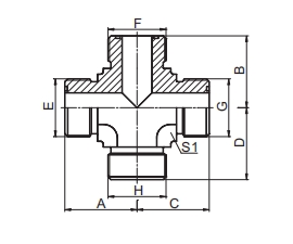 XF SAE J1453 ORFS Male Cross Fitting