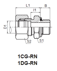DIN 2353 1CG BSP THREAD STUD ENDS WITH O-RING SEALING(Type E) STRAIGHT