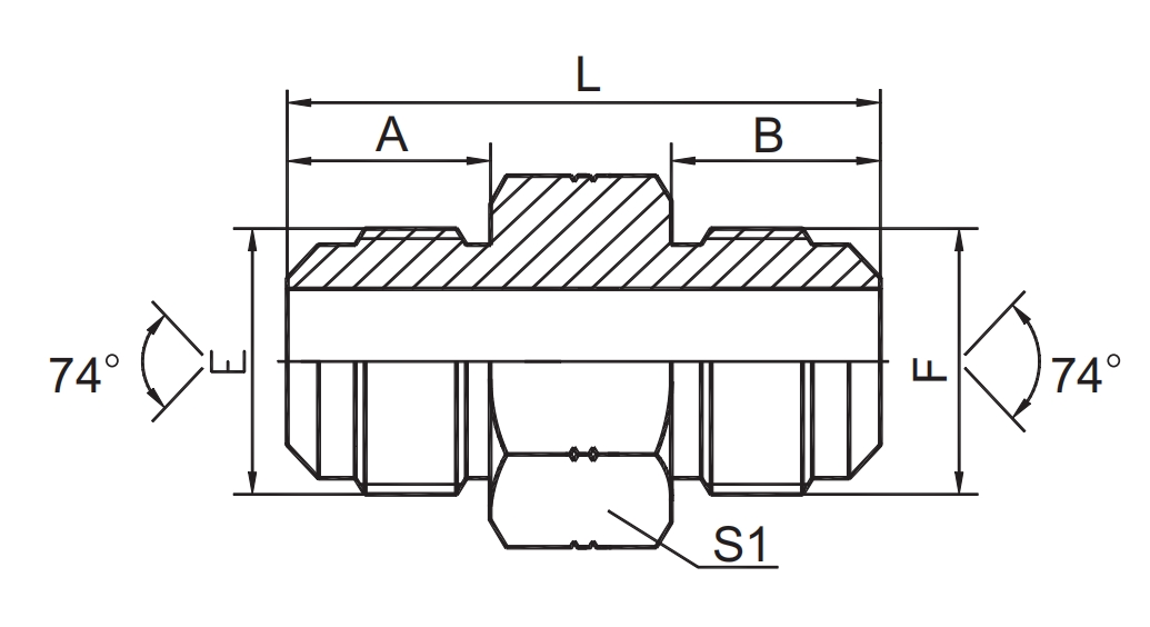 SAE J514 /JIC MALE 74° CONE / JIC MALE 74° CONE 1J-H