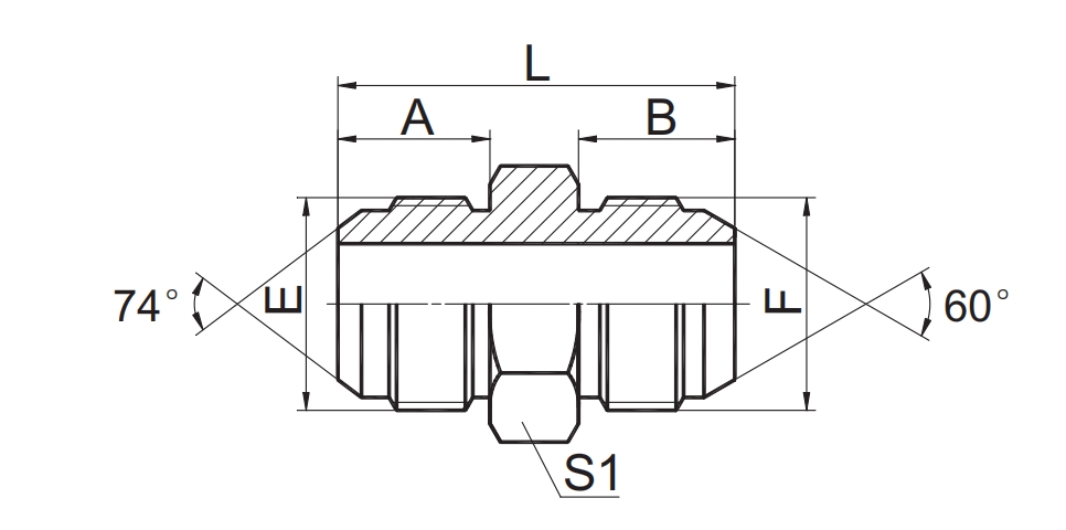 SAE J514 /JIC MALE 74° CONE / JIS METRIC MALE 60 1JK