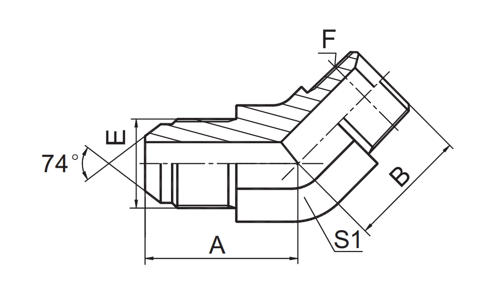  JIC Fittings SAE J514 /JIC MALE 74° CONE/NPT MALE -1JN4