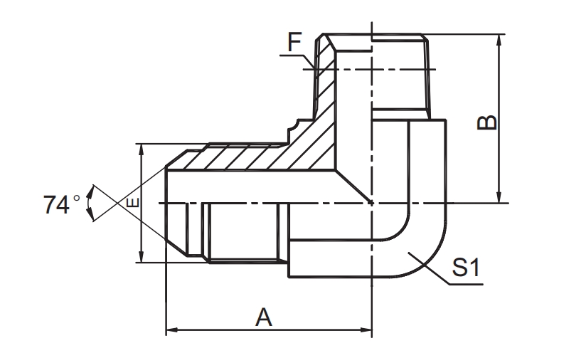  JIC Fittings SAE J514 90° ELBOW JIC MALE 74° CONE-1JN9