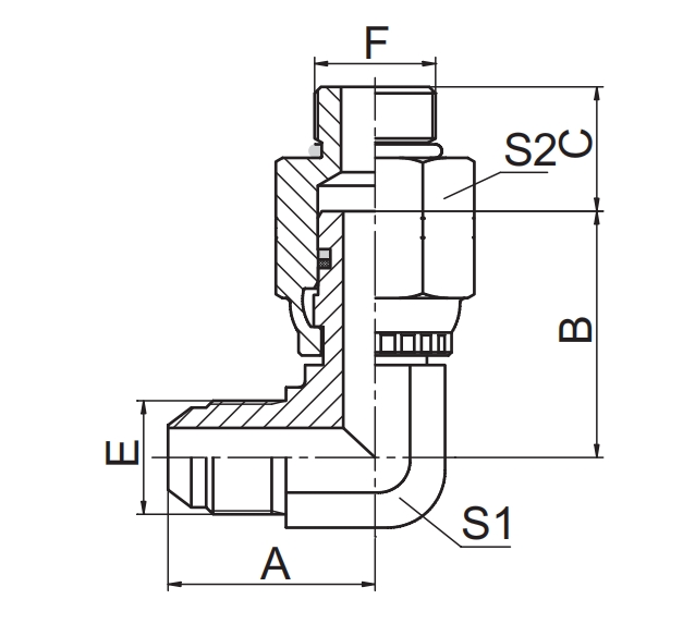  JIC Fittings SAE J514 90° ELBOW JIC MALE 74° CONE-1JO9SW-S