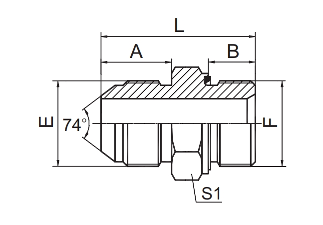 SAE-J514 JIC MALE 74° CONE / BSP MALE CAPTIVE SEAL 1JB-WD